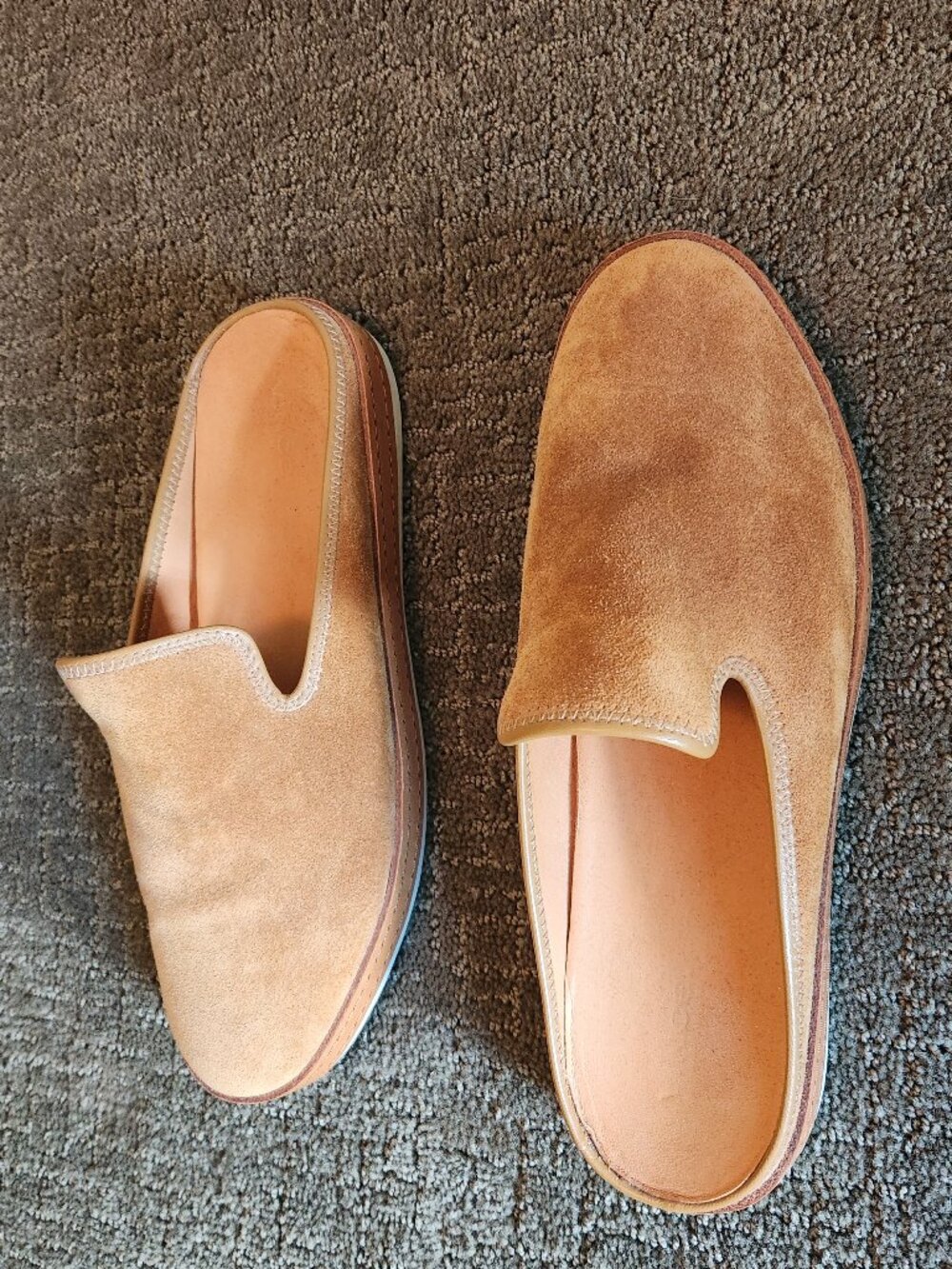 VINCE Caramel Brown Suede Slip-on Mules Sneakers Size US 10 / EUR 40 - Picture 2 of 8